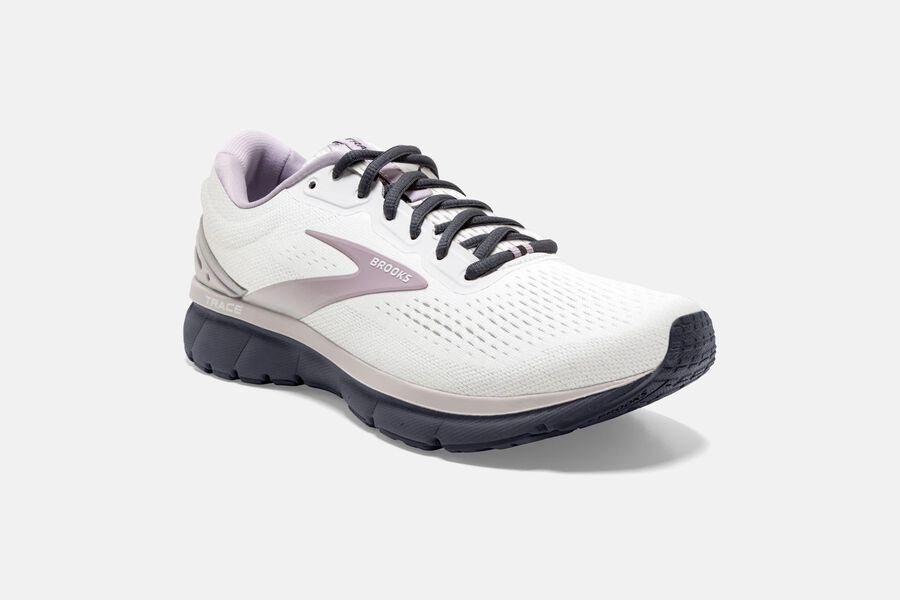 Brooks Running Shoes - Trace Road Womens - White/Pink - KDL-702938